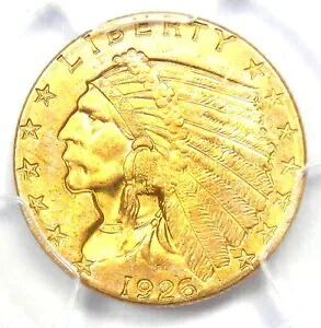 1926 インディアン ゴールド クォーター イーグル $2.50 コイン - 認定 PCGS MS65 - $3,000 相当!｜WORLD RESOURCE【KING店】
