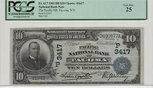 1902 DB $10 NBN CH. 3417 "タコマワシントンのパシフィックNB" PCGS VF-25|WORLD RESOURCE【KING店】
