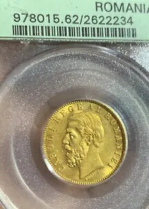 1890 B ルーマニア 20 レイ ゴールド コイン PCGS MS62、オールド グリーン ホルダー レア!!!!｜WORLD RESOURCE【KING店】