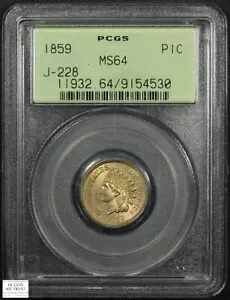 1859 Judd-228 パターン カッパー ニッケル インディアン ヘッド セント 1C シールド付き OGH PCGS MS 64｜WORLD RESOURCE【KING店】 681,120円