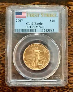 人口が少ない! 2007 $25 ゴールド イーグル PCGS MS70 ファースト ストライク!|WORLD RESOURCE【KING店】