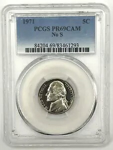 1971 ノー S プルーフ ジェファーソン ニッケル PCGS PR69 カメオ - フロスティ、レア、PQ|WORLD RESOURCE【KING店】
