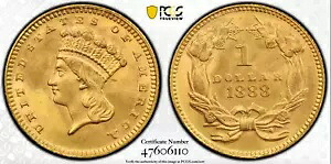 1888 PCGS & CAC MS66 ゴールド ダラー|WORLD RESOURCE【KING店】