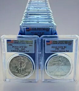1986-2005 $1 シルバー イーグル セット PCGS GEM BU 限定版セット 20 周年記念|WORLD RESOURCE【KING店】