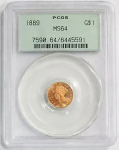 1889 ゴールド USA $1 ドル プリンセス ヘッド グリーン ラベル PCGS ミント ステート 64 PQ|WORLD RESOURCE【KING店】