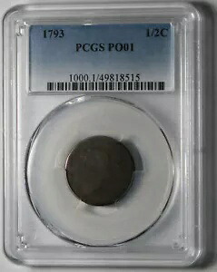 1793-P ハーフセントは PCGS PO01 によって認定されており、詳細はほとんどありませんが、本物の例です｜WORLD RESOURCE【KING店】 696,960円
