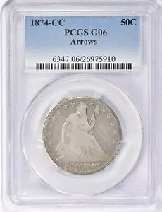 1874-CC 着席リベリー ハーフダラー PCGS G-6｜WORLD RESOURCE【KING店】