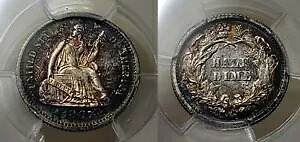 1867年 シーテッド リバティ ハーフダイム 10c PCGS MS 63|WORLD RESOURCE【KING店】