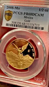 2008 1/2 ゴールド Mo メキシコ リベルタ コイン PCGS pr68 低造幣度 .999 24K ゴールド、レア|WORLD RESOURCE【KING店】
