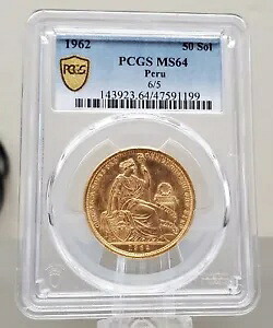 1962 6/5 50 ソル ペルー 純金貨 PCGS MS64|WORLD RESOURCE【KING店】
