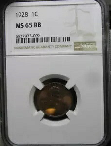 1928 リンカーン セント ウィート ペニー ---- NGC MS-65 RB スラブ コイン ---- #746B｜WORLD RESOURCE【KING店】