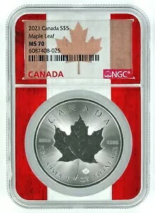 2021 カナダ 1 オンス シルバー メープル リーフ NGC MS70 - フラッグ コア - POP 213｜WORLD RESOURCE【KING店】