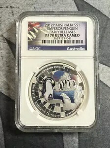 2012 P オーストラリア シルバー カラー エンペラー ペンギン $1 NGC PF70 ウルトラ カメオ ER｜WORLD RESOURCE【KING店】