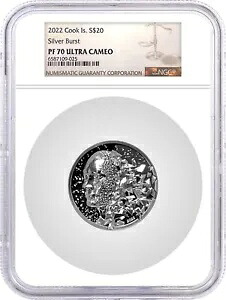2022 $20 クック諸島 3オンス プルーフ シルバー バースト ウルトラ ハイ レリーフ NGC PF70 UCAM｜WORLD RESOURCE【KING店】