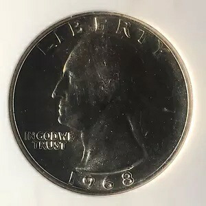 1968 25C ワシントン クォーター ダラー NGC MS67 1536284-011
