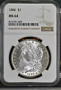 1886 P モルガン シルバー ダラー NGC MS-64