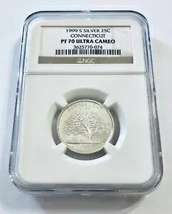 1999 S シルバー 25C コネチカット ステート クォーター NGC PF70 ウルトラ カメオ ブラウン ラベル