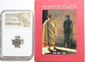 ユダヤ ポンティウス ピラト プルタ NGC 古代聖書コイン 本物 COA #2374