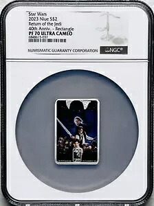 2023 $2 ニウエ シルバー スター ウォーズ ジェダイの帰還 40 周年記念 NGC PF70 UCAM 1オンス