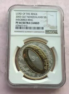 ニュージーランド 2003 ロード オブ ザ リング ドル NGC 銀貨、プルーフ