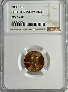 ロット 2- 2000 リンカーン セント - NGC MS67 RD チェリオ + グレードなしリンカーン チェリオ