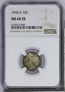 【楽天市場】1943-S マーキュリー ダイム 10c NGC MS66 FB：WORLD RESOURCE【KING店】