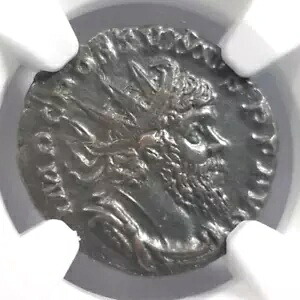 Postumus Romano Gallic AD 260-269 NGC AU ダブル デナリウス ローマ帝国 コルヌコピア