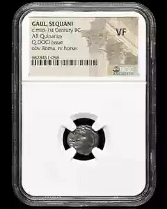 古代ケルトの銀のクイナリウス。ガウル、セクアニ。紀元前1世紀。 NGC グレードの VF。｜WORLD RESOURCE【KING店】