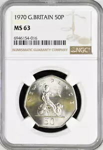 1970 50p MS63 NGC イギリス ブリタニア 未流通 大型 50 ペンス｜WORLD RESOURCE【KING店】