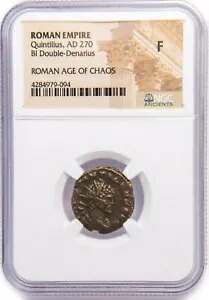 NGC F クインティルスのローマ アントニニアヌス AD 270 NGC 古代人 ダブル デナリウス