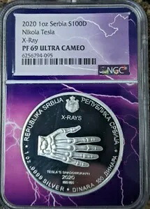2020 セルビア ニコラ テスラ - XRay 1 オンス シルバー プルーフ - NGC PF69 UCAM｜WORLD RESOURCE【KING店】