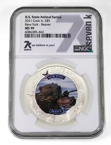 2021 クック諸島 S$5 US アニマル ニューヨーク 1 オンスNGC による MS-70 としてのグレーディング｜WORLD RESOURCE【KING店】