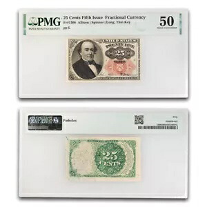 第 5 回発行 端数通貨 25 セント AU-50 PMG (Fr#1308)｜WORLD RESOURCE【KING店】