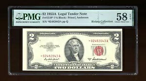 DBR 1953-A $2 リーガル スター神父1510* PMG 58 EPQ シリアル *02482043A｜WORLD RESOURCE【KING店】