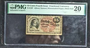 15 セント 第 4 回発行 端数通貨 Fr#1267 PMG VF20