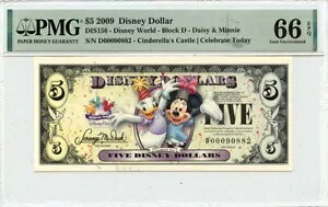 2009 $5 ディズニー $ デイジー、ミニー シンデレラ城 DIS156 PMG Gem66 EPQ｜WORLD RESOURCE【KING店】
