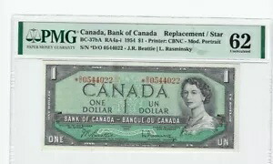 1954 BOC BC-37bA $1 Bea/Ras SN# *D/O 0544022 PMG MS-62 交換メモ|WORLD RESOURCE【KING店】