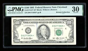 DBR 1993 $100 FRN クリーブランド スター神父2174-D* PMG 30 シリアル D01773834*｜WORLD RESOURCE【KING店】