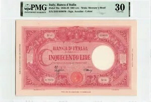 イタリア 500 リラ 1943-44 ピック番号 70a PMG: 30 非常に良い。 #PL2244｜WORLD RESOURCE【KING店】