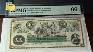 1872 $20 サウスカロライナ州コロンビア、サウスカロライナ州 - PMG 66 #263