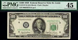 1950 $100 FRN セントルイス 2 番目に最高等級の PMG 45 レア 4 つしか知られていない Fr 2157-H｜WORLD RESOURCE【KING店】