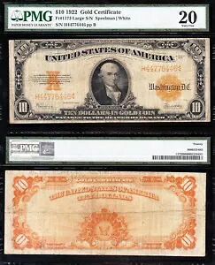 とても素敵な大胆で鮮明な VF 1922 $10 ゴールド証明書! PMG20！送料無料！ 76446｜WORLD RESOURCE【KING店】