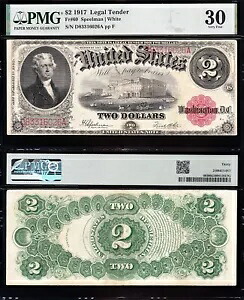 素晴らしいクリスプチョイス VF++ 1917 $2 "ブレスレット" 米国法定通貨メモ! PMG30! 16026|WORLD RESOURCE【KING店】