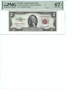 1953 年 2 ドル法定通貨 FR1509 PMG 67 EPQ、レッド シール S/N A44736976A!!!｜WORLD RESOURCE【KING店】