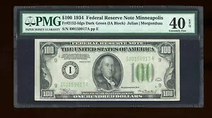 DBR 1934 $100 DGS FRN ミネアポリス Fr. 2152-Idgs PMG XF-40 EPQ シリアル I00159917A|WORLD RESOURCE【KING店】