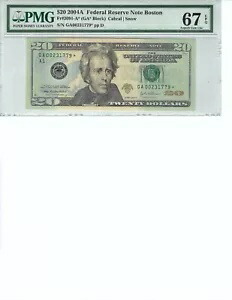 2004 $20 FRN FR2091-A* PMG 67 EPQ、ボストン * 注記 S/N A00231779*!!!
