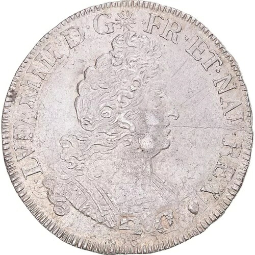 [#340568] コイン、フランス、ルイ 14 世、1/2 エキュ オ インシーニュ、1702 年、トゥール、レフォルメ｜WORLD RESOURCE【KING店】 263,835円