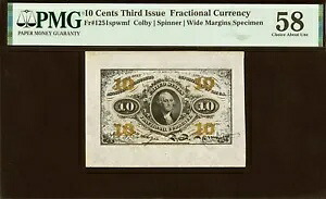 Fr. 1251spwmf、10セント、第3回発行、米国分数通貨、（見本）、PMG 58、｜WORLD RESOURCE【KING店】