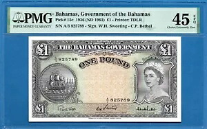 バハマ、1ポンド、1936年（ND 1961）、EF-PMG45、P15c｜WORLD RESOURCE【KING店】
