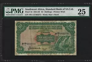 南西アフリカ 10シリング 1954年 P-10 VF PMG グレーディング済み